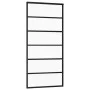 Puerta corredera ESG vidrio y aluminio negra 90x205 cm de vidaXL, Puertas - Ref: Foro24-151015, Precio: 155,79 €, Descuento: %