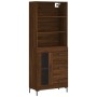 Aparador alto madera contrachapada marrón roble 69,5x34x180 cm de vidaXL, Aparadores - Ref: Foro24-3189516, Precio: 166,98 €,...