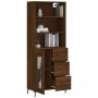Aparador alto madera contrachapada marrón roble 69,5x34x180 cm de vidaXL, Aparadores - Ref: Foro24-3189516, Precio: 166,98 €,...