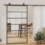 Puerta corredera ESG vidrio y aluminio negra 102x205 cm de vidaXL, Puertas - Ref: Foro24-151016, Precio: 197,56 €, Descuento: %