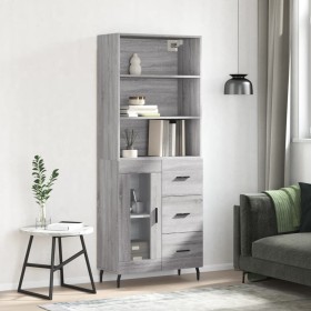 Aparador alto madera contrachapada gris sonoma 69,5x34x180 cm de vidaXL, Aparadores - Ref: Foro24-3189531, Precio: 163,25 €, ...