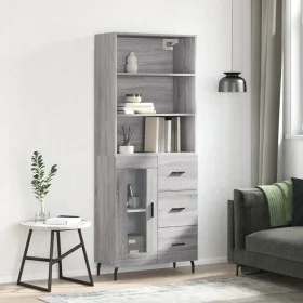 Aparador alto madera contrachapada gris sonoma 69,5x34x180 cm de vidaXL, Aparadores - Ref: Foro24-3189531, Precio: 153,51 €, ...