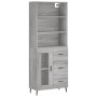 Aparador alto madera contrachapada gris sonoma 69,5x34x180 cm de vidaXL, Aparadores - Ref: Foro24-3189531, Precio: 163,25 €, ...
