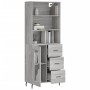 Aparador alto madera contrachapada gris sonoma 69,5x34x180 cm de vidaXL, Aparadores - Ref: Foro24-3189531, Precio: 163,25 €, ...