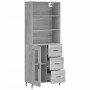 Aparador alto madera contrachapada gris sonoma 69,5x34x180 cm de vidaXL, Aparadores - Ref: Foro24-3189531, Precio: 163,25 €, ...