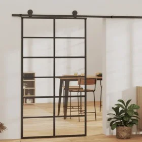 Schiebetür aus ESG-Glas und schwarzem Aluminium, 102 x 205 cm von vidaXL, Türen - Ref: Foro24-151019, Preis: 172,28 €, Rabatt: %