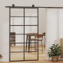 Puerta corredera ESG vidrio y aluminio negra 102x205 cm de vidaXL, Puertas - Ref: Foro24-151019, Precio: 181,15 €, Descuento: %