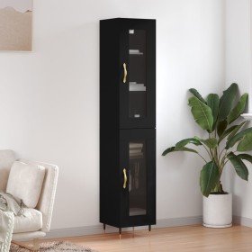 Aparador de madera contrachapada negro 34,5x34x180 cm de vidaXL, Aparadores - Ref: Foro24-3199410, Precio: 102,10 €, Descuent...