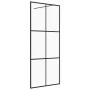 Accessible shower screen made of transparent black tempered glass, 90x195 cm. by vidaXL, Shower walls and screens - Ref: Foro...