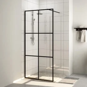 Mampara ducha accesible vidrio ESG transparente negro 100x195cm de vidaXL, Paredes y mamparas de ducha - Ref: Foro24-151025, ...