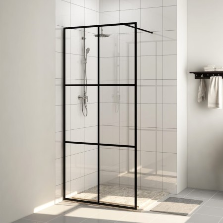 Mampara ducha accesible vidrio ESG transparente negro 100x195cm de vidaXL, Paredes y mamparas de ducha - Ref: Foro24-151025, ...