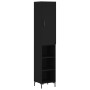 Aparador de madera contrachapada negro 34,5x34x180 cm de vidaXL, Aparadores - Ref: Foro24-3198978, Precio: 93,67 €, Descuento: %