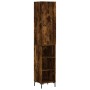 Aparador de madera contrachapada roble ahumado 34,5x34x180 cm de vidaXL, Aparadores - Ref: Foro24-3198982, Precio: 88,04 €, D...