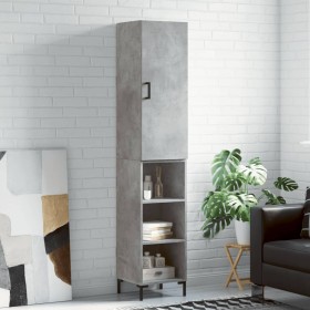 Aparador de madera contrachapada gris hormigón 34,5x34x180 cm de vidaXL, Aparadores - Ref: Foro24-3198981, Precio: 87,50 €, D...