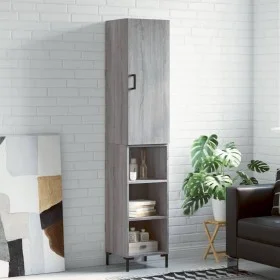 Tall Sonoma gray plywood sideboard 34.5x34x180 cm by vidaXL, Sideboards - Ref: Foro24-3198983, Price: 87,65 €, Discount: %