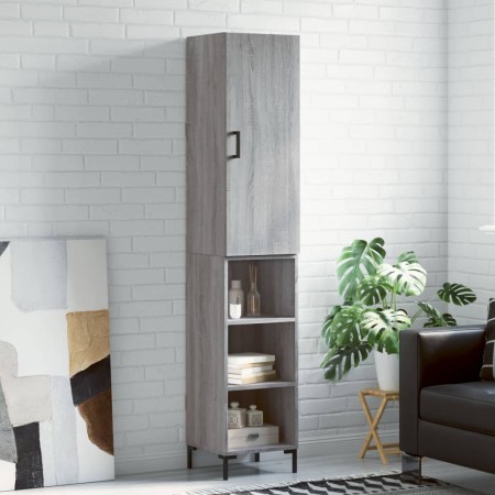 Aparador alto madera contrachapada gris Sonoma 34,5x34x180 cm de vidaXL, Aparadores - Ref: Foro24-3198983, Precio: 90,42 €, D...