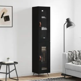 Aparador de madera contrachapada negro 34,5x34x180 cm von vidaXL, Sideboards - Ref: Foro24-3199402, Preis: 100,25 €, Rabatt: %