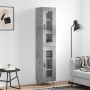 Aparador de madera contrachapada gris hormigón 34,5x34x180 cm de vidaXL, Aparadores - Ref: Foro24-3199405, Precio: 100,14 €, ...