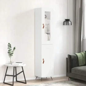 Aparador alto madera contrachapada blanco 34,5x34x180 cm de vidaXL, Aparadores - Ref: Foro24-3199465, Precio: 100,64 €, Descu...
