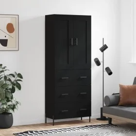 Aparador alto madera contrachapada negro 69,5x34x180 cm de vidaXL, Aparadores - Ref: Foro24-3199754, Precio: 193,90 €, Descue...
