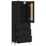 Aparador alto madera contrachapada negro 69,5x34x180 cm de vidaXL, Aparadores - Ref: Foro24-3199754, Precio: 196,03 €, Descue...