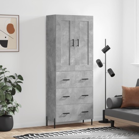 Aparador alto madera contrachapada gris hormigón 69,5x34x180 cm de vidaXL, Aparadores - Ref: Foro24-3199757, Precio: 171,51 €...
