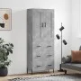 Aparador alto madera contrachapada gris hormigón 69,5x34x180 cm de vidaXL, Aparadores - Ref: Foro24-3199757, Precio: 169,42 €...