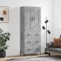 Aparador alto madera contrachapada gris hormigón 69,5x34x180 cm de vidaXL, Aparadores - Ref: Foro24-3199757, Precio: 171,51 €...