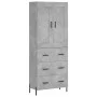 Aparador alto madera contrachapada gris hormigón 69,5x34x180 cm de vidaXL, Aparadores - Ref: Foro24-3199757, Precio: 169,42 €...