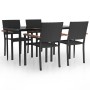 Juego de comedor de jardín 5 piezas ratán sintético negro en Conjuntos de jardín | Comprar online en Foru.es