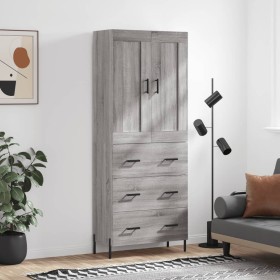 Aparador alto madera contrachapada gris sonoma 69,5x34x180 cm de vidaXL, Aparadores - Ref: Foro24-3199759, Precio: 176,95 €, ...