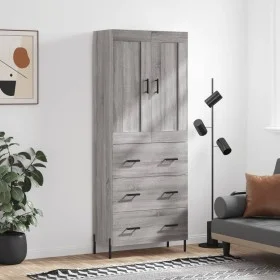 Aparador alto madera contrachapada gris sonoma 69,5x34x180 cm de vidaXL, Aparadores - Ref: Foro24-3199759, Precio: 174,55 €, ...