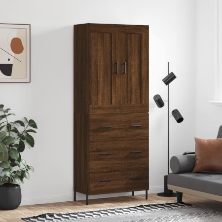 Aparador alto madera contrachapada marrón roble 69,5x34x180 cm de vidaXL, Aparadores - Ref: Foro24-3199760, Precio: 181,66 €,...