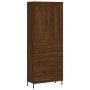 Aparador alto madera contrachapada marrón roble 69,5x34x180 cm de vidaXL, Aparadores - Ref: Foro24-3199760, Precio: 181,66 €,...