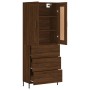 Aparador alto madera contrachapada marrón roble 69,5x34x180 cm de vidaXL, Aparadores - Ref: Foro24-3199760, Precio: 181,66 €,...