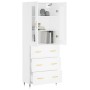 Aparador alto madera contrachapada blanco 69,5x34x180 cm de vidaXL, Aparadores - Ref: Foro24-3198385, Precio: 181,21 €, Descu...