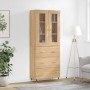 Aparador alto madera contrachapada color roble 69,5x34x180 cm de vidaXL, Aparadores - Ref: Foro24-3198388, Precio: 173,31 €, ...