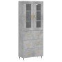 Aparador alto madera contrachapada gris hormigón 69,5x34x180 cm de vidaXL, Aparadores - Ref: Foro24-3198389, Precio: 173,03 €...