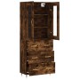 Aparador alto madera contrachapada roble ahumado 69,5x34x180 cm de vidaXL, Aparadores - Ref: Foro24-3198390, Precio: 178,28 €...
