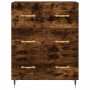 Aparador alto madera contrachapada roble ahumado 69,5x34x180 cm de vidaXL, Aparadores - Ref: Foro24-3198390, Precio: 178,28 €...