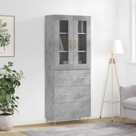 Concrete gray plywood tall sideboard 69.5x34x180 cm by vidaXL, Sideboards - Ref: Foro24-3198397, Price: 173,21 €, Discount: %