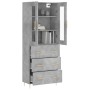 Aparador alto madera contrachapada gris hormigón 69,5x34x180 cm de vidaXL, Aparadores - Ref: Foro24-3198397, Precio: 175,58 €...