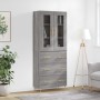 Aparador alto madera contrachapada gris sonoma 69,5x34x180 cm de vidaXL, Aparadores - Ref: Foro24-3198399, Precio: 179,46 €, ...