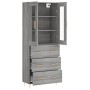 Aparador alto madera contrachapada gris sonoma 69,5x34x180 cm de vidaXL, Aparadores - Ref: Foro24-3198399, Precio: 179,46 €, ...