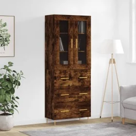 Tall smoked oak plywood sideboard 69.5x34x180 cm by vidaXL, Sideboards - Ref: Foro24-3198398, Price: 177,79 €, Discount: %