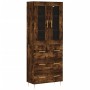 Aparador alto madera contrachapada roble ahumado 69,5x34x180 cm de vidaXL, Aparadores - Ref: Foro24-3198398, Precio: 180,36 €...