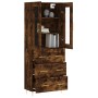 Aparador alto madera contrachapada roble ahumado 69,5x34x180 cm de vidaXL, Aparadores - Ref: Foro24-3198398, Precio: 180,36 €...