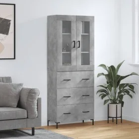 Aparador alto madera contrachapada gris hormigón 69,5x34x180 cm de vidaXL, Aparadores - Ref: Foro24-3198405, Precio: 178,92 €...