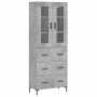 Aparador alto madera contrachapada gris hormigón 69,5x34x180 cm de vidaXL, Aparadores - Ref: Foro24-3198405, Precio: 181,42 €...