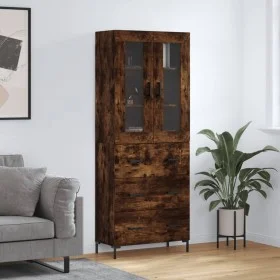Aparador alto madera contrachapada roble ahumado 69,5x34x180 cm de vidaXL, Aparadores - Ref: Foro24-3198406, Precio: 177,05 €...